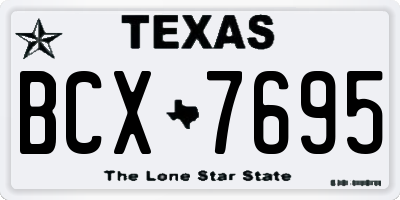 TX license plate BCX7695