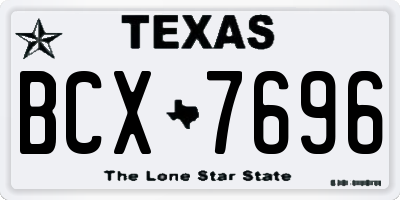 TX license plate BCX7696