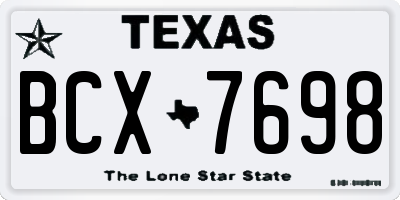 TX license plate BCX7698