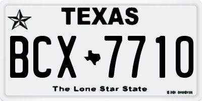 TX license plate BCX7710