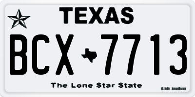 TX license plate BCX7713