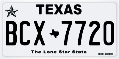 TX license plate BCX7720