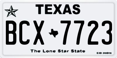 TX license plate BCX7723
