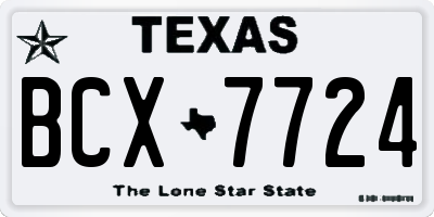 TX license plate BCX7724