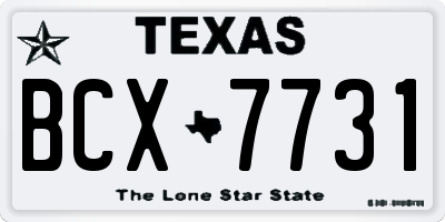 TX license plate BCX7731