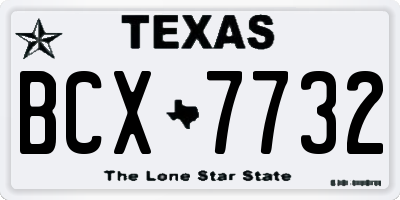 TX license plate BCX7732