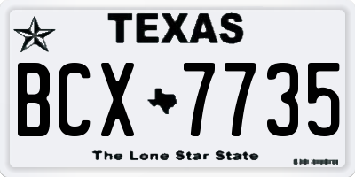 TX license plate BCX7735