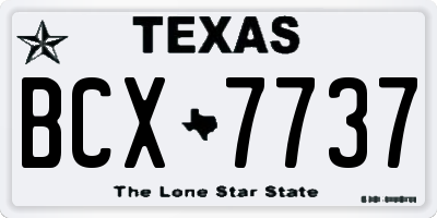 TX license plate BCX7737