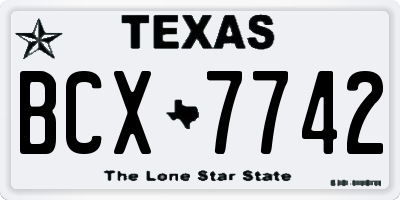 TX license plate BCX7742