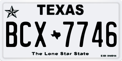 TX license plate BCX7746