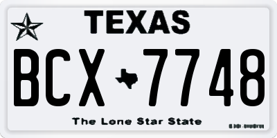 TX license plate BCX7748