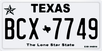 TX license plate BCX7749
