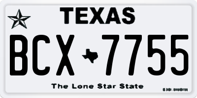 TX license plate BCX7755