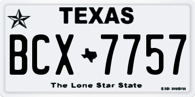 TX license plate BCX7757