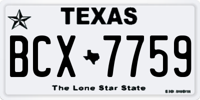 TX license plate BCX7759