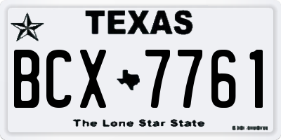 TX license plate BCX7761