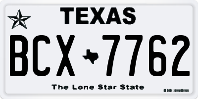 TX license plate BCX7762