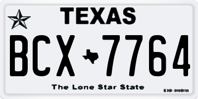 TX license plate BCX7764