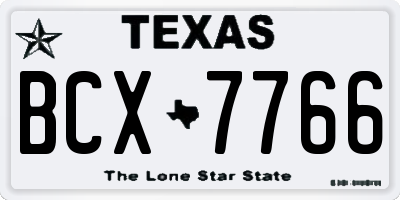 TX license plate BCX7766