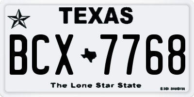 TX license plate BCX7768