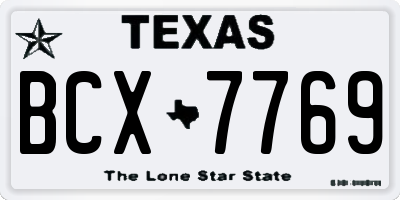 TX license plate BCX7769