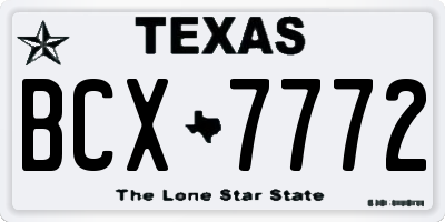 TX license plate BCX7772