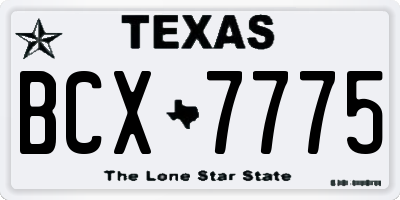 TX license plate BCX7775