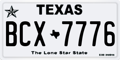 TX license plate BCX7776