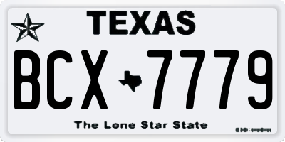TX license plate BCX7779