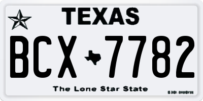 TX license plate BCX7782