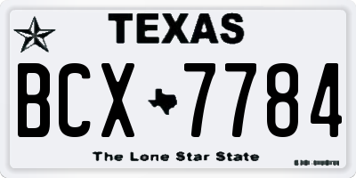 TX license plate BCX7784
