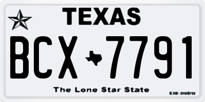 TX license plate BCX7791