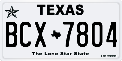 TX license plate BCX7804