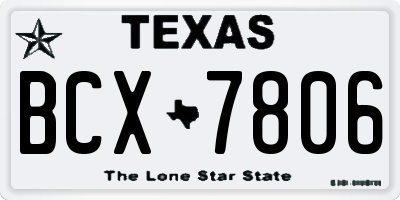 TX license plate BCX7806