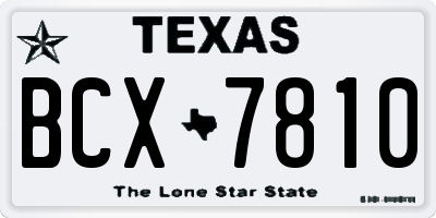 TX license plate BCX7810