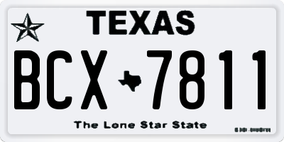 TX license plate BCX7811