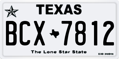 TX license plate BCX7812
