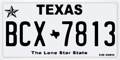 TX license plate BCX7813