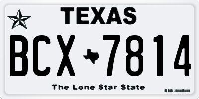 TX license plate BCX7814