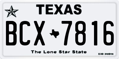 TX license plate BCX7816