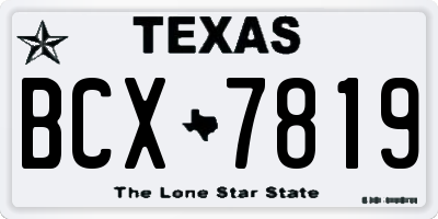 TX license plate BCX7819