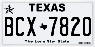 TX license plate BCX7820