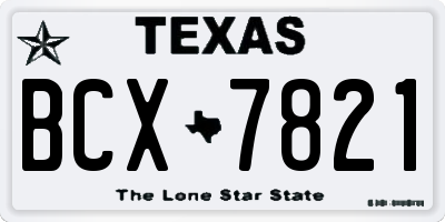 TX license plate BCX7821