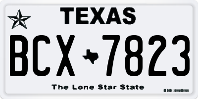 TX license plate BCX7823