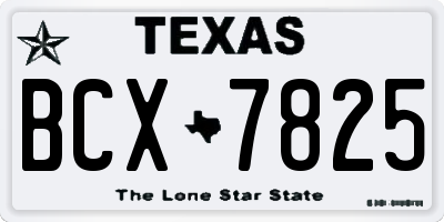 TX license plate BCX7825