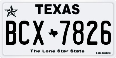TX license plate BCX7826