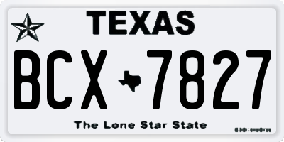 TX license plate BCX7827