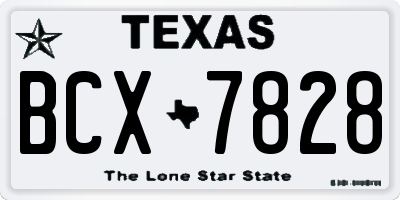TX license plate BCX7828