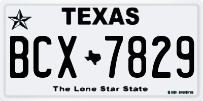 TX license plate BCX7829