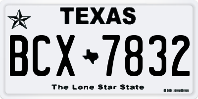 TX license plate BCX7832